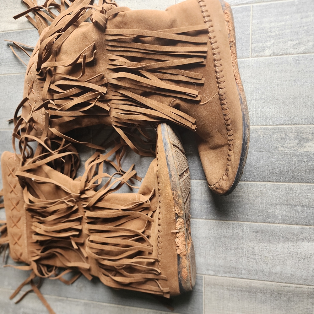 Fringed Tan Women's Boots